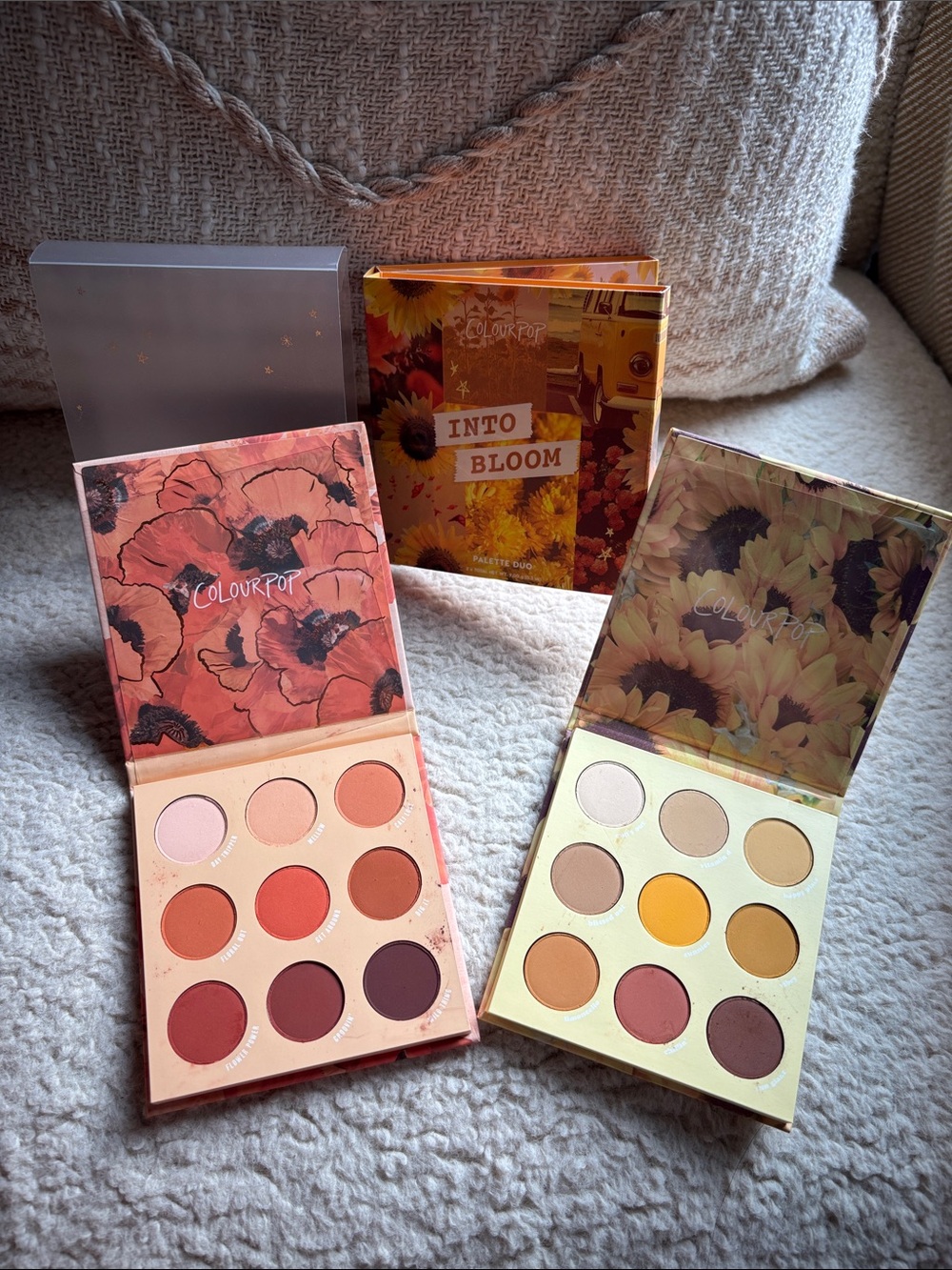 ColourPop Into Bloom Eyeshadow Palette Duo, Big Poppy, Lil Ray of Sunshine, NWT